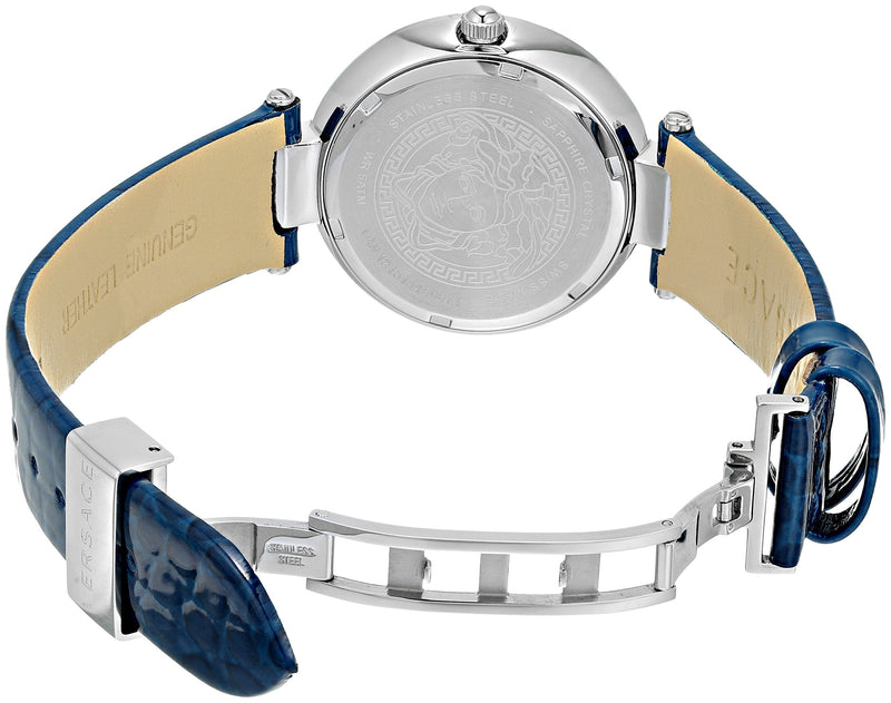 Versace Olympo Gleam White Dial Green Leather Strap Watch for Women - VAN020016 Buy Now By Versace