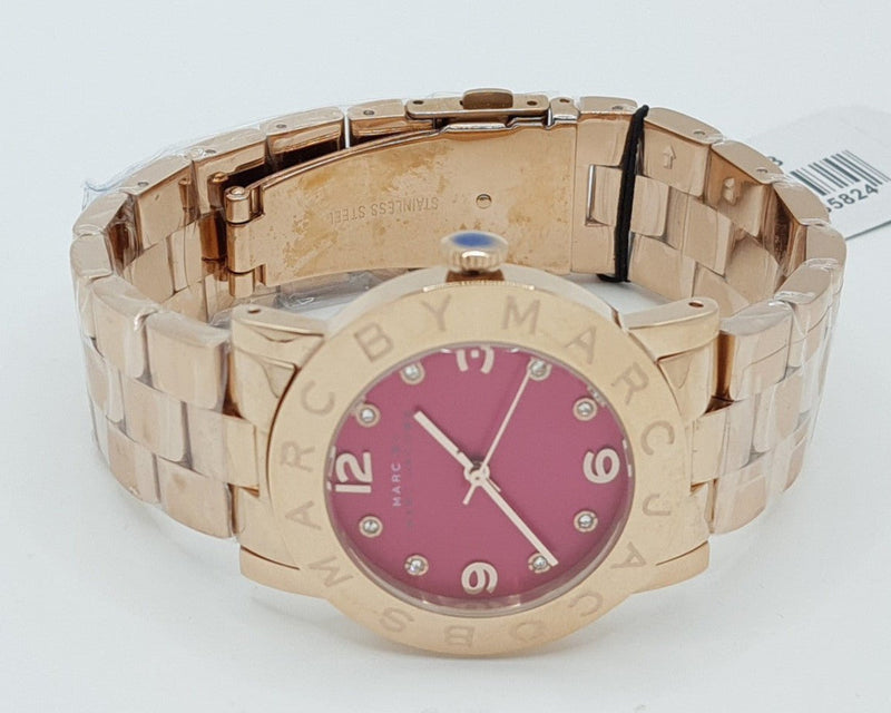 Marc Jacobs Amy Purple Dial Rose Gold Steel Strap Watch for Women - MBM8618 Buy Now By Marc Jacobs