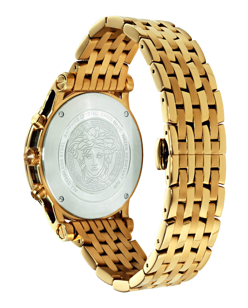 Versace Sport Tech Chronograph Black Dial Gold Steel Strap Watch for Men - VELT00419 Buy Now By Versace