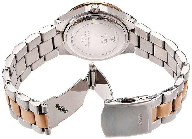 Guess Glisten Chronograph Analog Silver Dial Two Tone Steel Strap Watch For Women - W14551L1 Buy Now By Guess