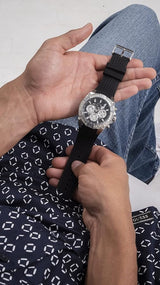 Guess Trophy Multifunction Black Dial Black Rubber Strap Watch for Men - GW0333G1 Buy Now By Guess
