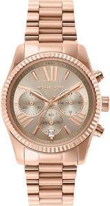 Michael Kors Lexington Chronograph Grey Dial Rose Gold Steel Strap Watch For Women - MK7217 Buy Now By Michael Kors