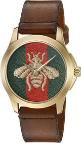 Gucci G Timeless Quartz Two Tone Dial Brown Leather Strap Watch For Men - YA126451B Buy Now By Gucci