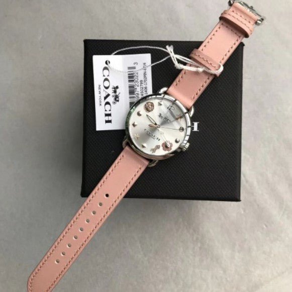 Shop Coach Tatum White Dial Pink Leather Strap Watch For Women - 14502799 in USA