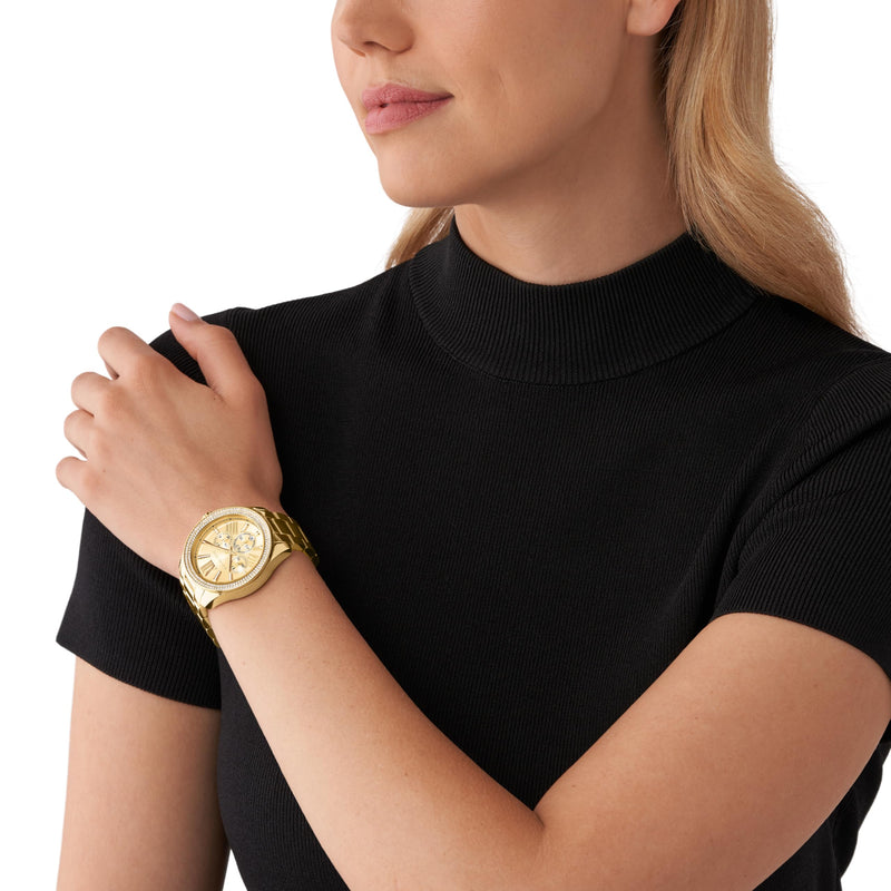 Michael Kors Wren Chronograph Gold Dial Gold Steel Strap Watch for Women - MK7428 Buy Now By Michael Kors