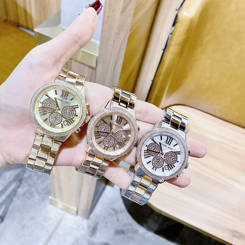 Michael Kors Bryn Chronograph Rose Gold Dial Rose Gold Steel Strap Watch For Women - MK7200 Buy Now By Michael Kors
