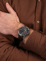 Fossil Townsman Automatic Black Dial Brown Leather Strap Watch for Men - ME3061 Buy Now By Fossil
