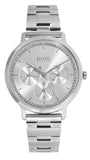 Hugo Boss Prima Chronograph Silver Dial Silver Steel Strap Watch for Women - 1502570
