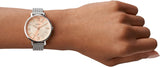 Fossil Jacqueline Three Hand Pink Dial Silver Mesh Strap Watch for Women - ES5089 Buy Now By Fossil