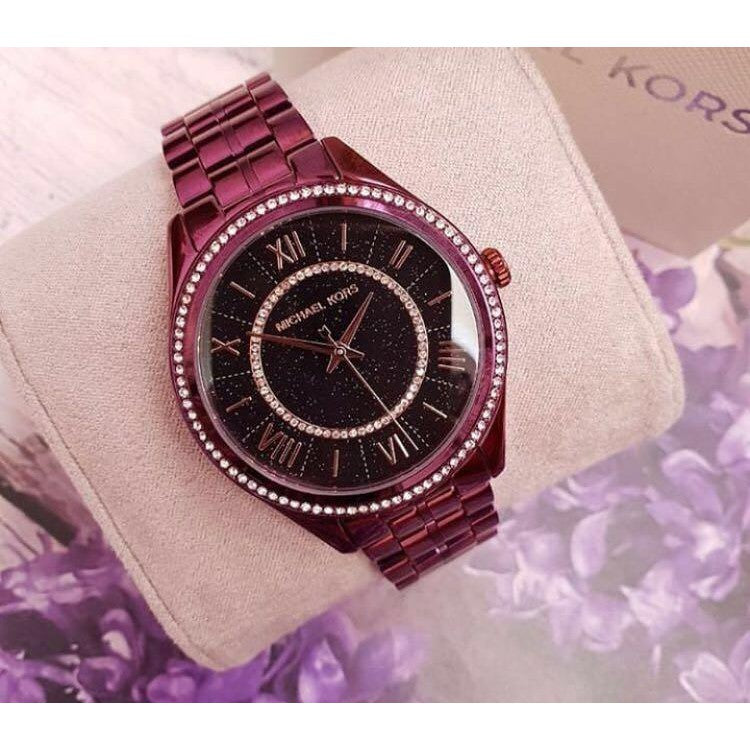 Michael Kors Lauryn Black Dial Purple Steel Strap Watch for Women - MK3724 Buy Now By Michael Kors