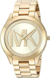 Michael Kors Slim Runway Analog Gold Dial Gold Steel Strap Watch For Women - MK3739 Buy Now By Michael Kors