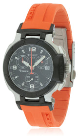 Tissot T Race Chronograph Black Dial Orange Rubber Strap Watch for Women - T048.217.27.057.00 Buy Now By Tissot