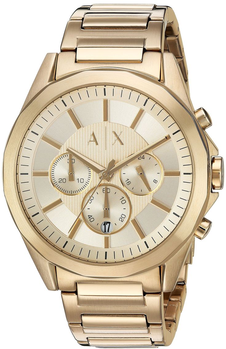 Armani Exchange Drexler Chronograph Gold Dial Gold Steel Strap Watch For Men - AX2602 Buy Now By Armani Exchange