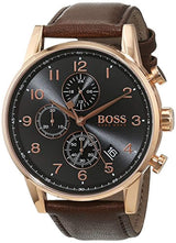 Hugo Boss Navigator Grey Dial Brown Leather Strap Watch for Men - 1513496 Buy Now By Hugo Boss