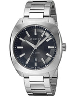 Gucci GG2570 Quartz Black Dial Silver Steel Strap Watch For Men - YA142301 Buy Now By Gucci