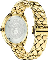 Versace V-Flare Quartz Silver Dial Gold Steel Strap Watch for Women - VEBN00718 Buy Now By Versace