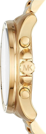 Michael Kors Brecken Chronograph Quartz Black Dial Gold Steel Strap Watch For Men - MK8481 Buy Now By Michael Kors