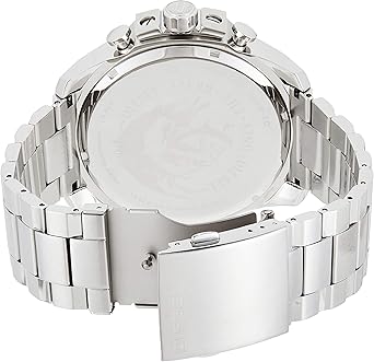 Diesel Mega Chief Chronograph White Dial Silver Steel Strap Watch For Men - DZ4477 Buy Now By Diesel