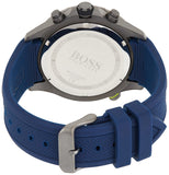 Hugo Boss Globetrotter Chronograph Blue Dial Blue Silicone Strap Watch for Men - 1513821