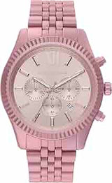 Shop Michael Kors Lexington Chronograph Pink Dial Pink Steel Strap Watch for Women - MK8792 in USA