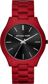 Michael Kors Slim Runway Quartz Black Dial Red Steel Strap Watch for Men - MK8712 Buy Now By Michael Kors