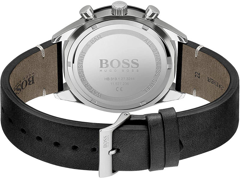 Hugo Boss Chronograph Black Dial Black Leather Strap Watch for Men - 1513864 Buy Now By Hugo Boss