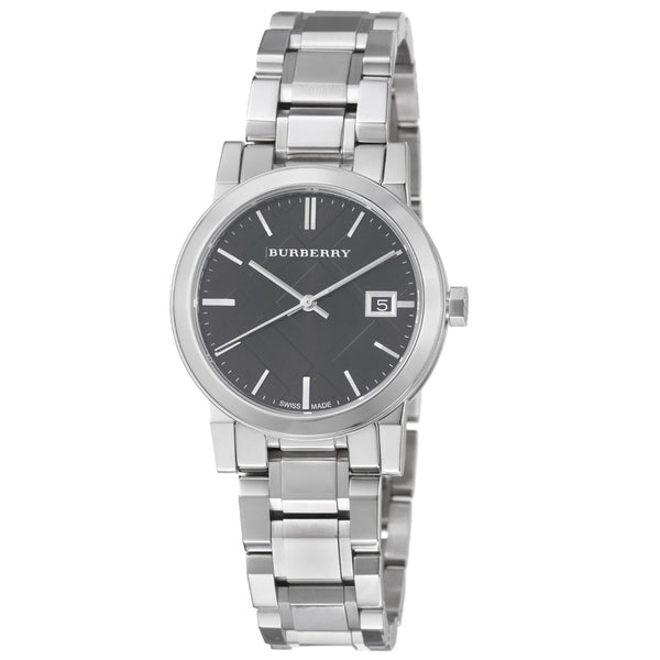 Shop Burberry The City Black Dial Silver Steel Strap Watch for Women - BU9101 in USA