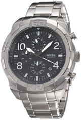 Fossil Bronson Chronograph Black Dial Silver Steel Strap Watch for Men - FS5710 Buy Now By Fossil