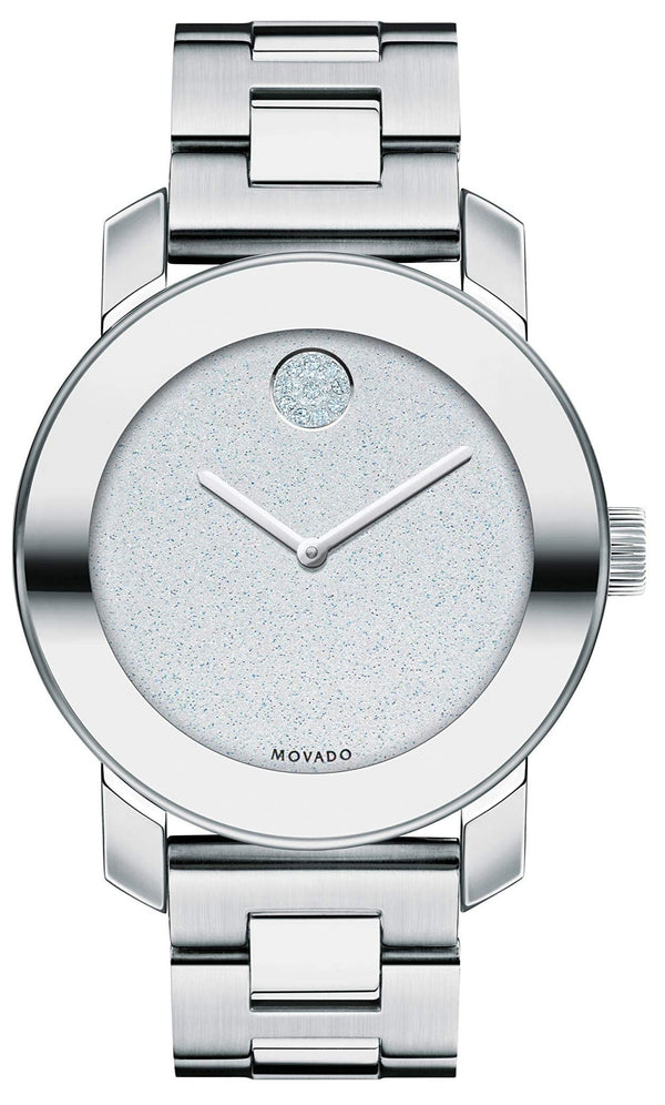 Shop Movado Bold Crystal Dot Silver Dial Silver Steel Strap Watch For Women - 3600334 in USA