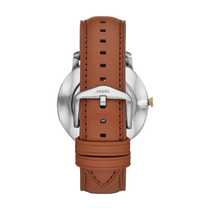 Shop Fossil The Minimalist 3H Blue Dial Brown Leather Strap Watch for Men - FS5499 in USA