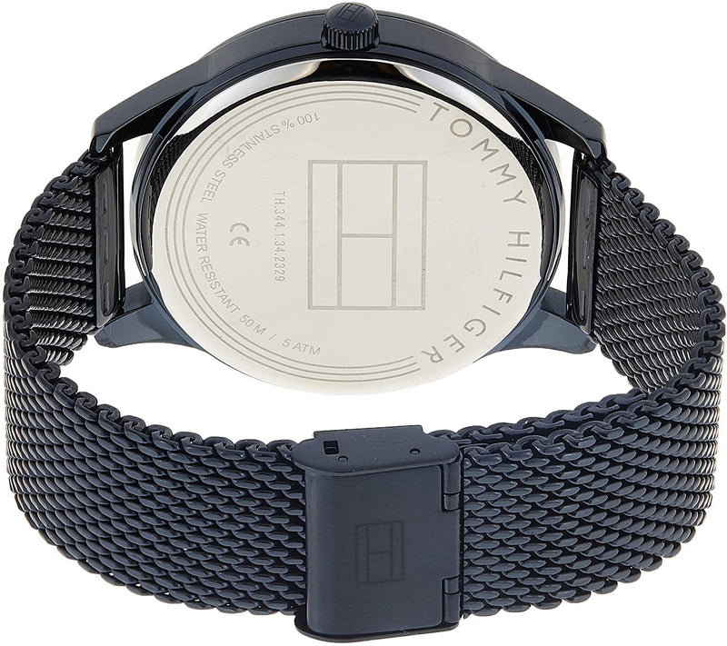 Shop Tommy Hilfiger Damon Quartz Blue Dial Blue Mesh Bracelet Watch for Men - 1791421 in USA