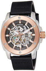 Fossil Modern Machine Automatic Skeleton Dial Black Leather Strap Watch for Men - ME3082 Buy Now By Fossil