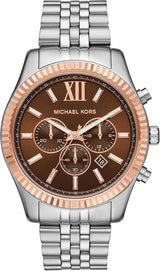 Michael Kors Lexington Chronograph Brown Dial Silver Steel Strap Watch For Men - MK8732 Buy Now By Michael Kors