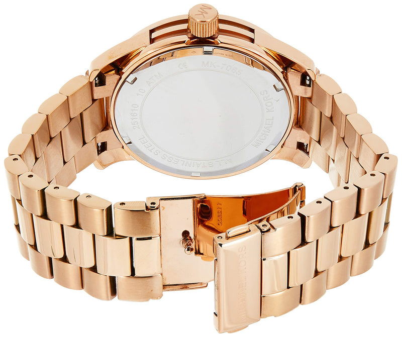 Michael Kors Runway Blue Dial Rose Gold Stainless Steel Strap Watch for Women - MK7065 Buy Now By Michael Kors