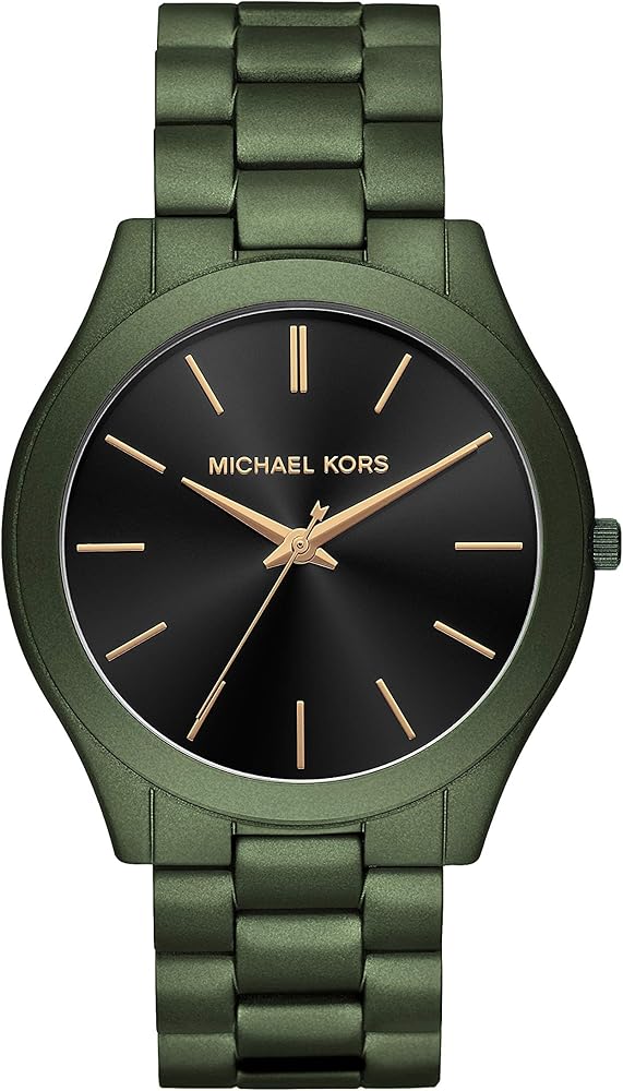 Michael Kors Slim Runway Quartz Black Dial Green Steel Strap Watch For Men - MK8715 Buy Now By Michael Kors