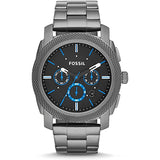 Fossil Machine Chronograph Brown Dial Grey Steel Strap Watch for Men - FS4931 Buy Now By Fossil