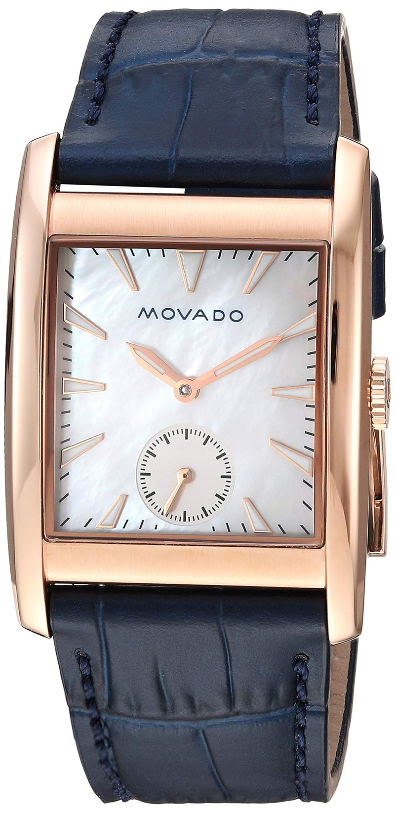 Movado Heritage Mother of Pearl White Dial Blue Leather Strap Watch For Women - 3650052 Buy Now By Movado