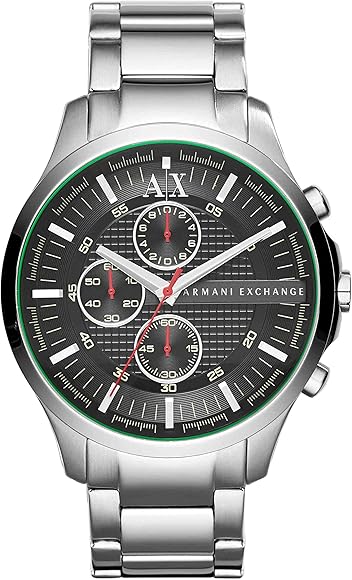 Armani Exchange Hampton Chronograph Black Dial Silver Steel Strap Watch For Men - AX2163 Buy Now By Armani Exchange