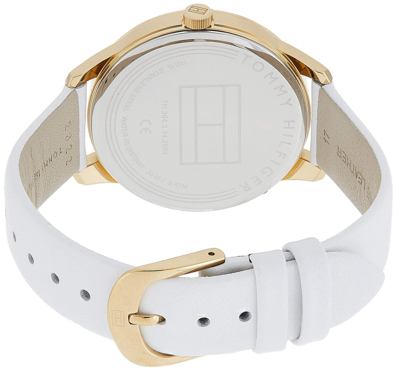 Tommy Hilfiger Brooklyn Quartz White Dial White Leather Strap Watch for Women - 1782018