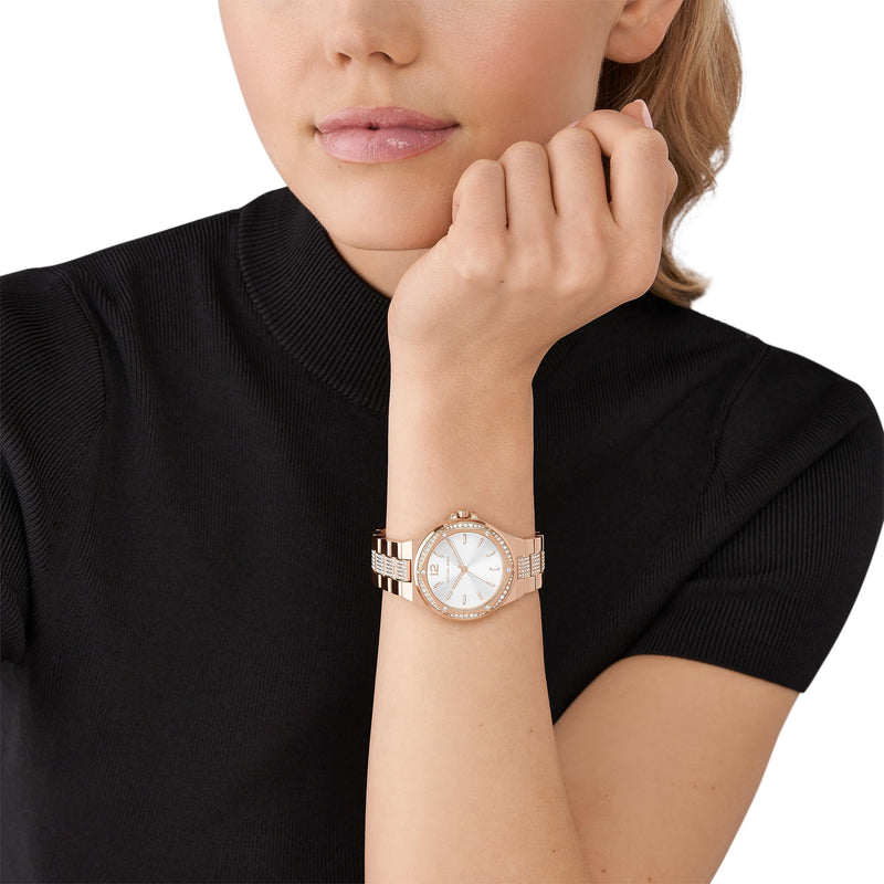 Michael Kors Lennox Three-Hand Silver Dial Rose Gold Steel Strap Watch For Women - MK7362 Buy Now By Michael Kors