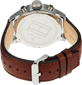 Shop Tommy Hilfiger Sport Multifunction Blue Dial Brown Leather Strap Watch for Men - 1791137 in USA