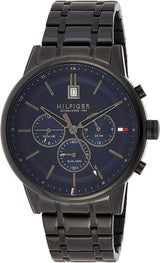 Tommy Hilfiger Kyle Quartz Blue Dial Black Steel Strap Watch for Men - 1791633 Buy Now By Tommy Hilfiger