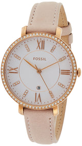 Shop Fossil Jacqueline White Dial Pink Leather Strap Watch for Women - ES4303 in USA