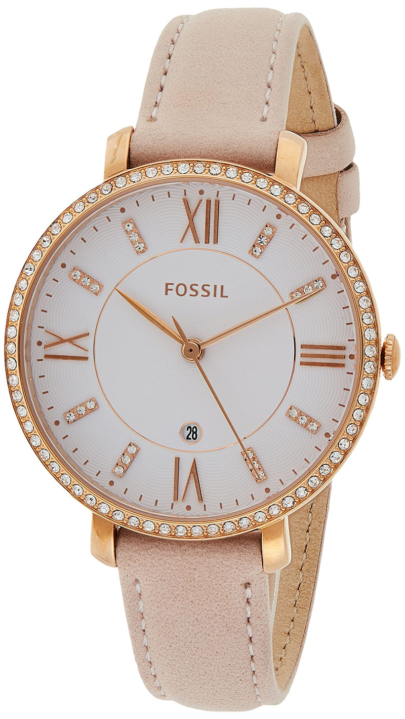 Shop Fossil Jacqueline White Dial Pink Leather Strap Watch for Women - ES4303 in USA