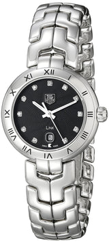 Shop Tag Heuer Link Quartz Diamonds Black Dial Silver Steel Strap Watch for Women - WAT1410.BA0954 in USA