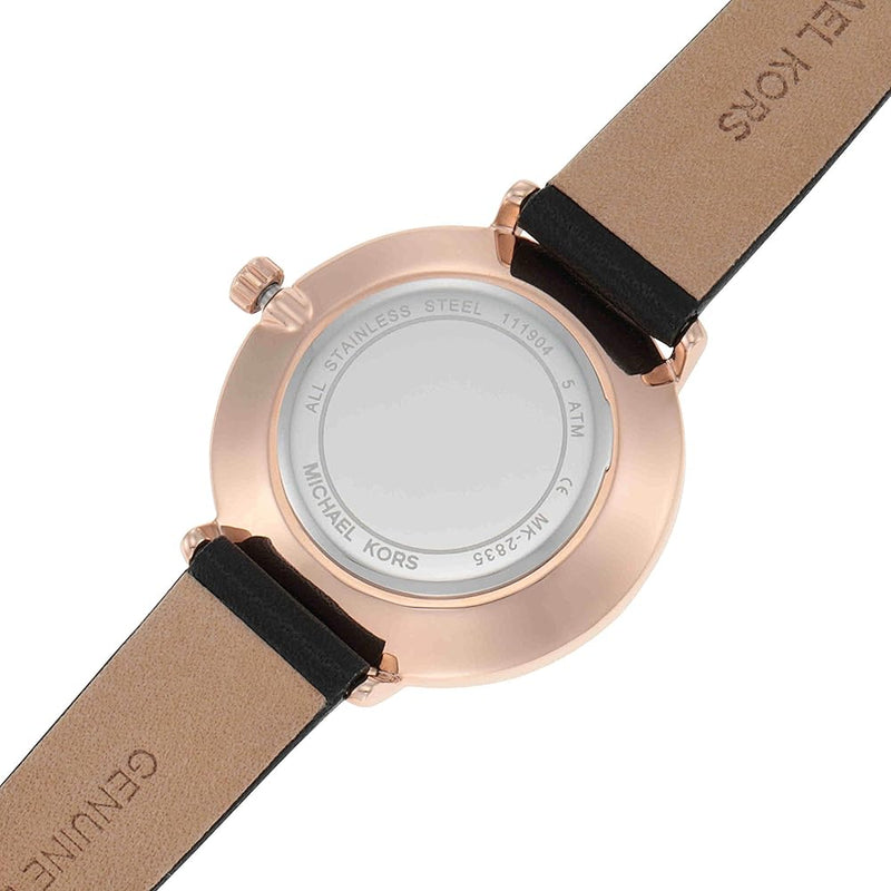 Michael Kors Pyper Three Hand White Dial Black Leather Strap Watch For Women - MK2835 Buy Now By Michael Kors