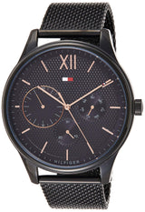 Shop Tommy Hilfiger Damon Quartz Black Dial Black Mesh Bracelet Watch for Men - 1791420 in USA
