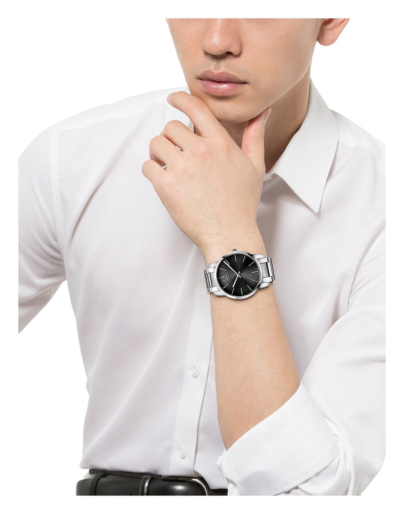 Calvin Klein City Black Dial Silver Steel Strap Watch for Men - K2G21161 Buy Now By Calvin Klein