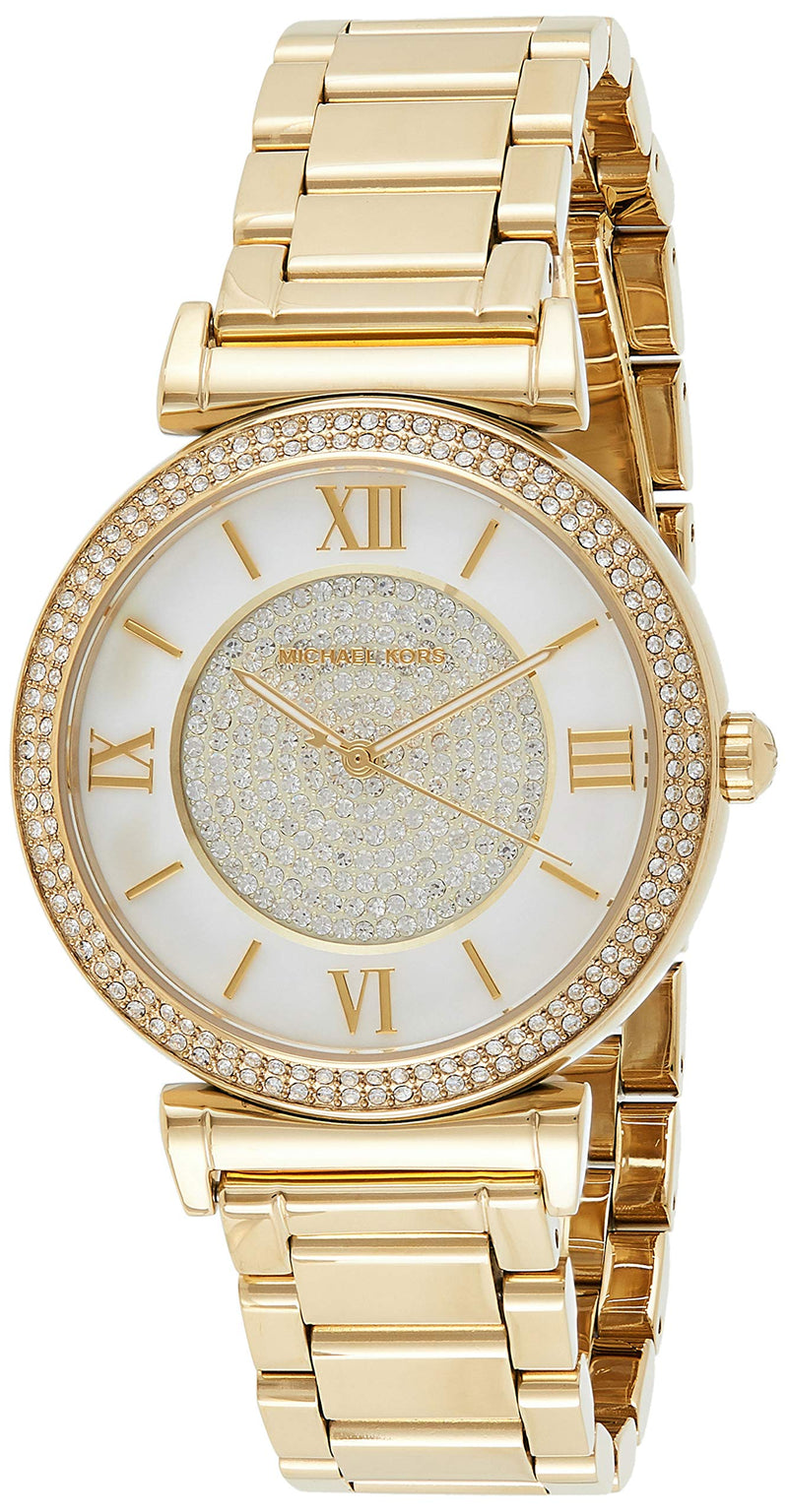 Michael Kors Catlin Mother of Pearl Dial Gold Steel Strap Watch for Women - MK3332 Buy Now By Michael Kors
