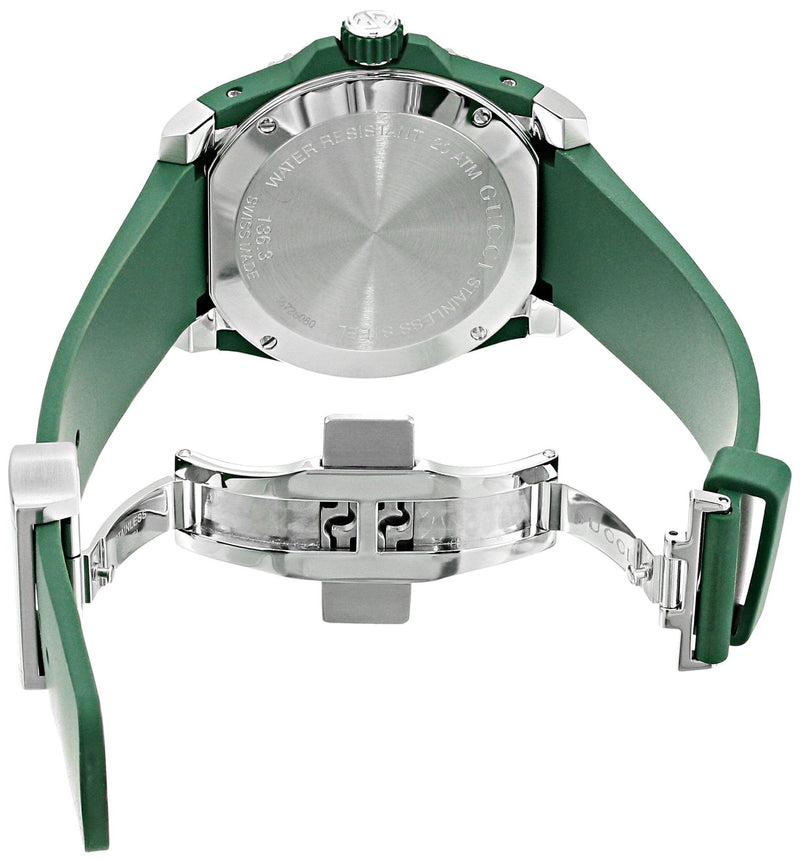 Shop Gucci Dive Black Dial Green Rubber Strap Watch For Men - YA136310 in USA